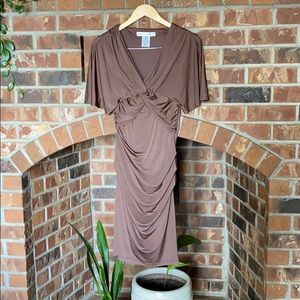 Maggy London tan/beige formal dress Sz M
